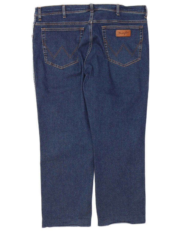 Blugi cropped conici Wrangler pentru bărbați Texas W42 L28 bumbac albastru