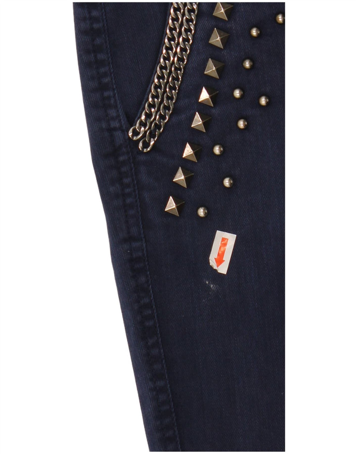 Blugi slim pentru femei GUESS L27 L28 bumbac bleumarin