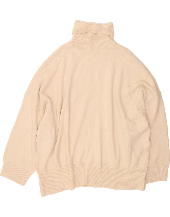 TOPSHOP Womens Oversized Roll Neck Jumper Sweater UK 16 Large Off White Vintage Topshop and Second-Hand Topshop from Messina Hembry 