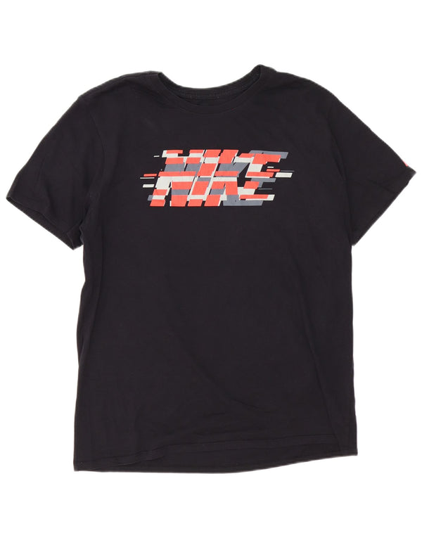 Tricou grafic Nike pentru bărbați, cu croială atletică, mare, negru, bumbac