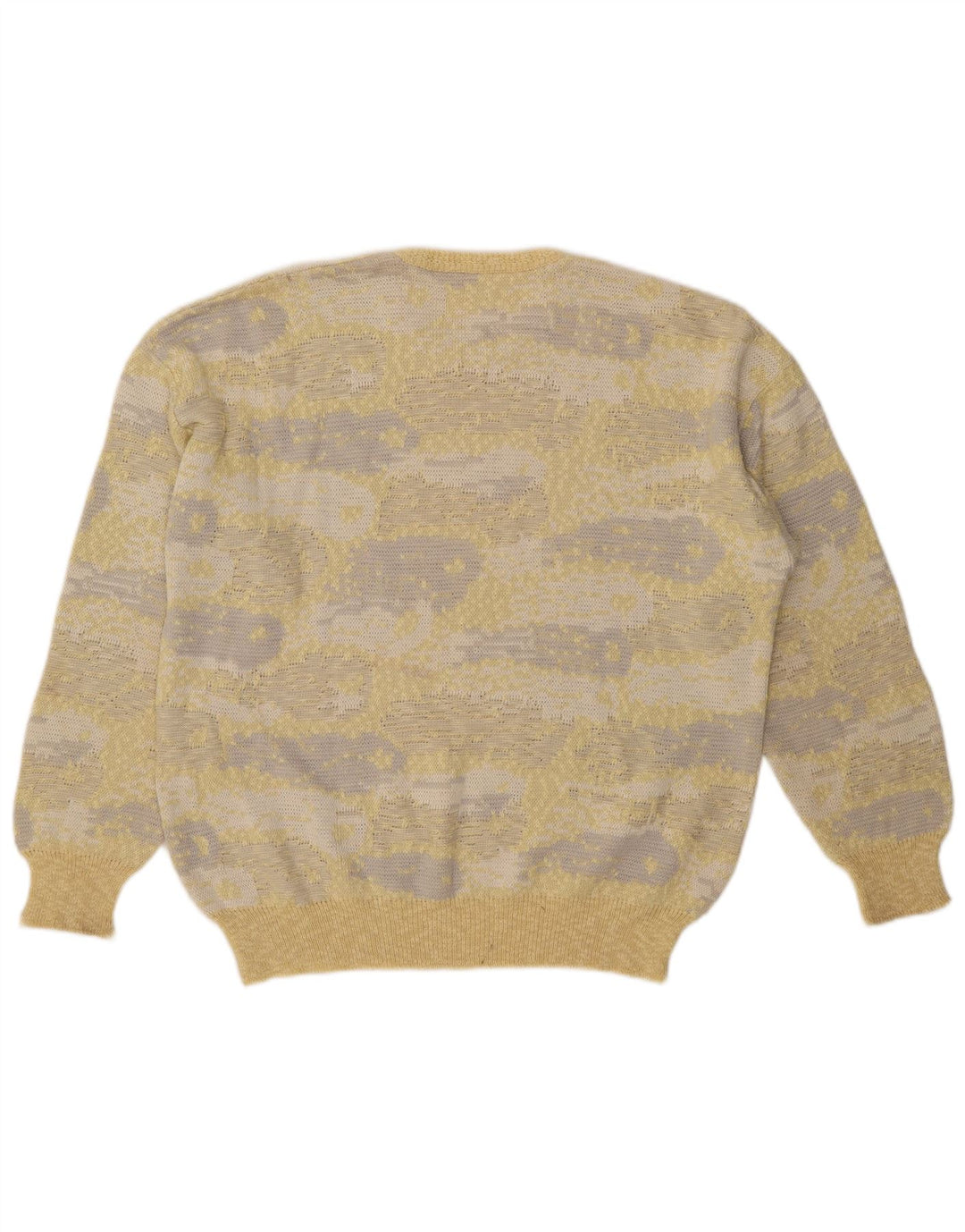 Pulover vintage pentru bărbați, cu model abstract, cu decolteu, IT 54 XL Galben