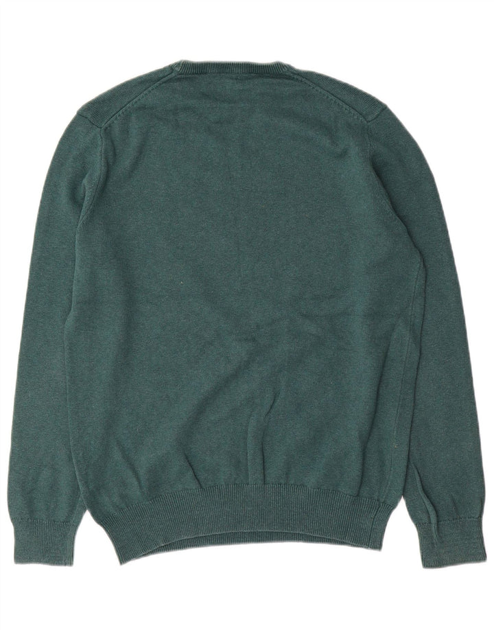 Crew Clothing Pulover pentru bărbați cu gât, bumbac verde mediu