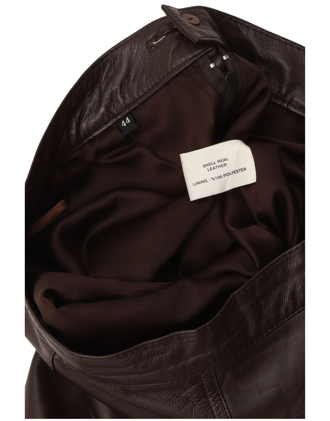 Fusta de piele pentru femei VINTAGE IT 44 Medium W28 piele maro