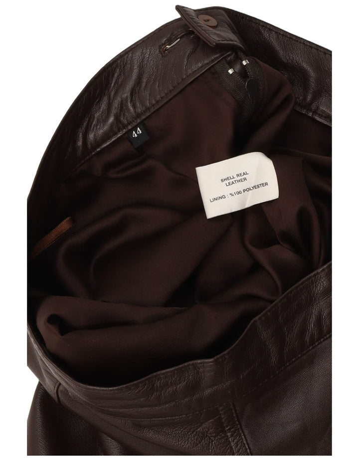 Fusta de piele pentru femei VINTAGE IT 44 Medium W28 piele maro