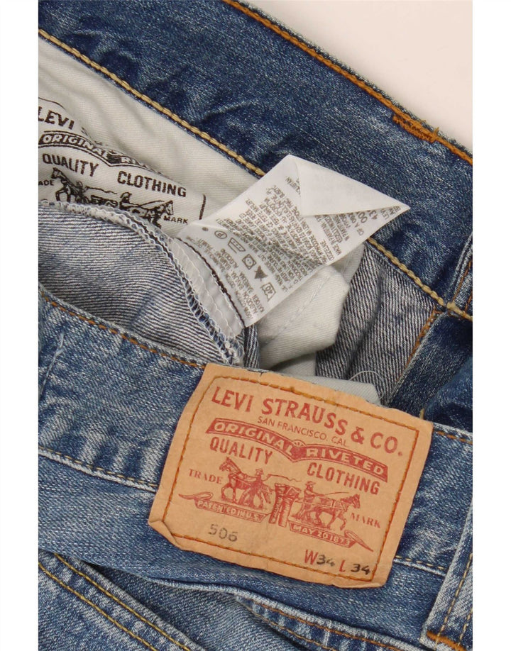 Blugi drepti pentru bărbați Levi's 506 W34 L29 Bumbac albastru