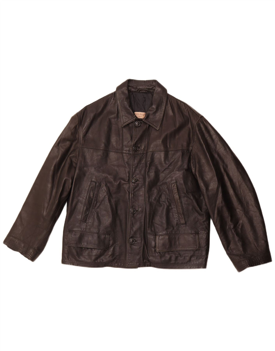 Jachetă de piele pentru bărbați VINTAGE UK 40, mare, neagră