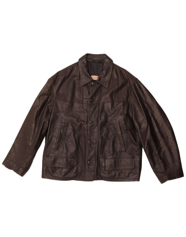 Jachetă de piele pentru bărbați VINTAGE UK 40, mare, neagră