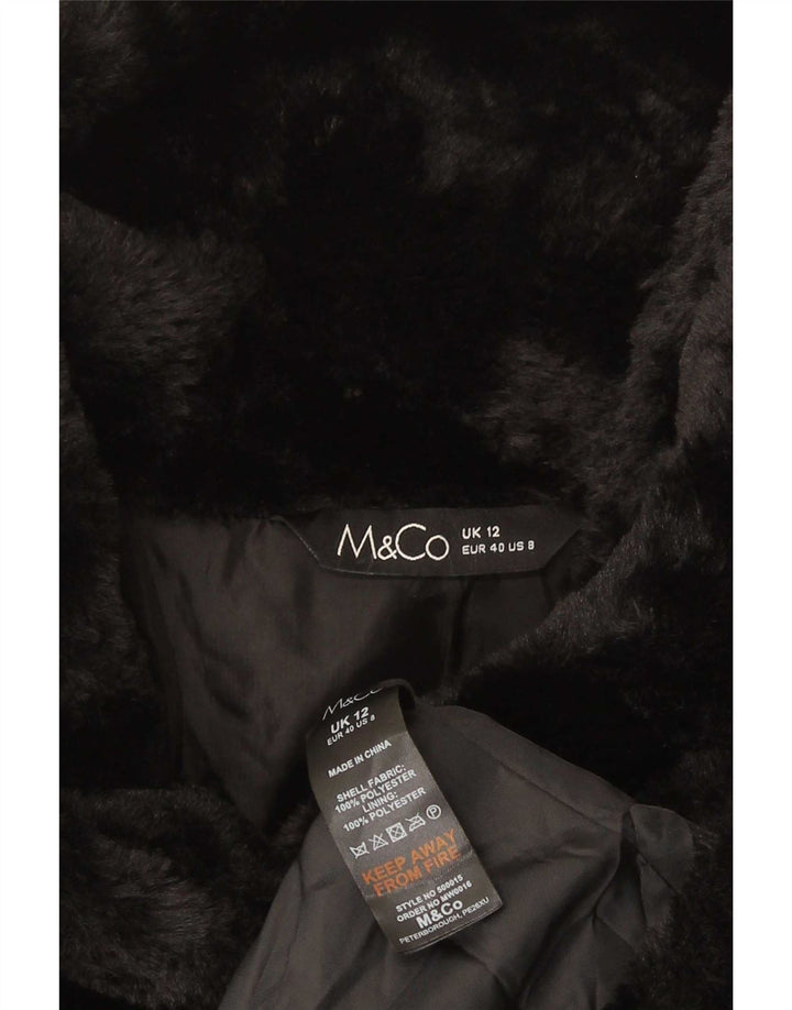 Gilet pentru femei din blană artificială M&Co UK 12 Poliester mediu negru