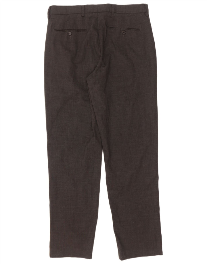 Pantaloni de costum pentru bărbați Marks & Spencer, cu tăiere obișnuită, L32 L31 Lână gri