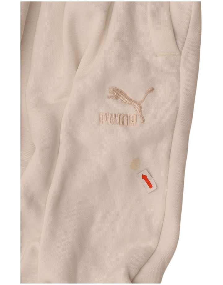 Pantaloni de trening PUMA pentru bărbați Joggeri mari, alb, bumbac