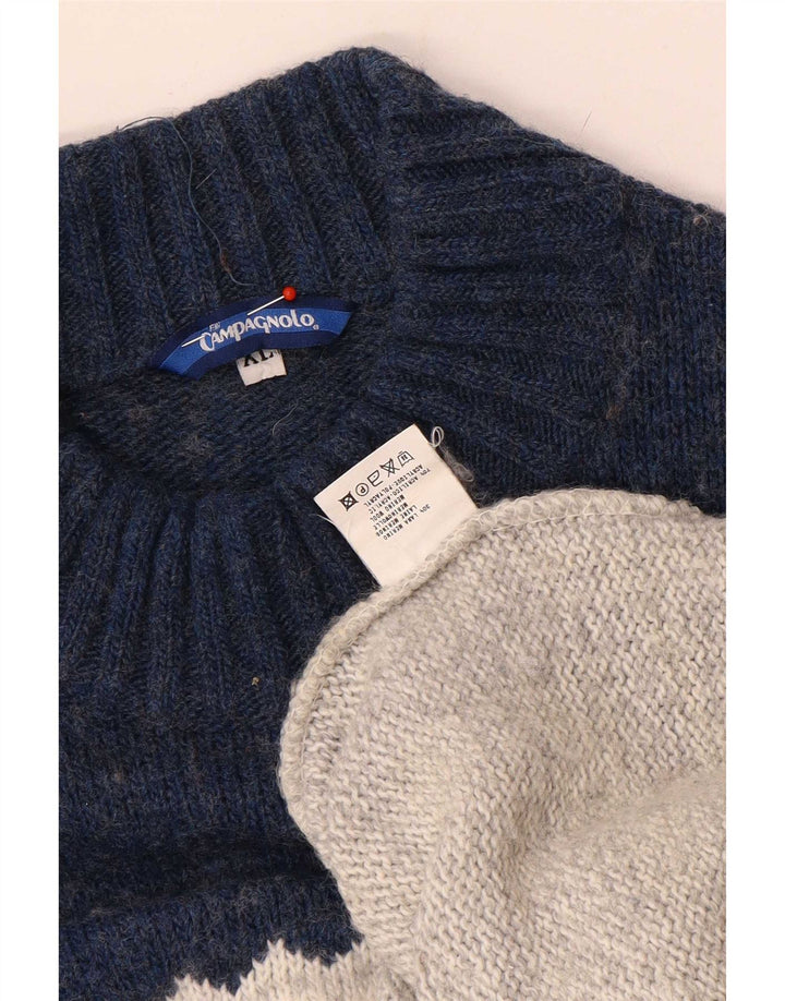 Pulover Campagnolo pentru bărbați cu gât țestoasă XL, lână Fair Isle, multicoloră