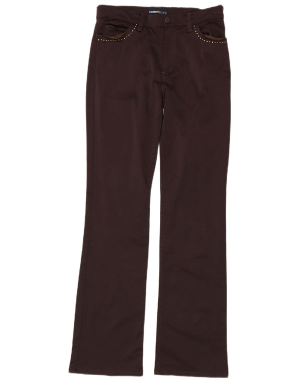 Pantaloni casual Cerruti 1881 pentru femei Bootcut W28 L31 Maro Poliamidă