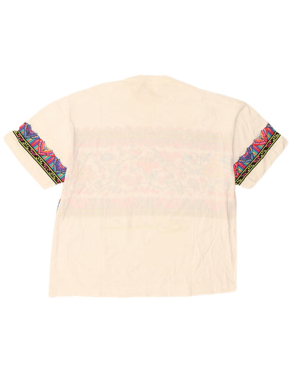 Tricou cu grafic vintage pentru femei Top UK 18 XL Bumbac alb