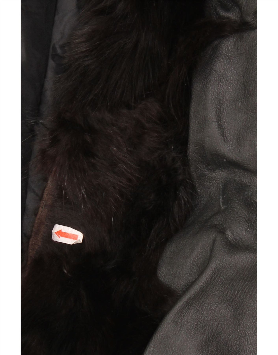 Jachetă de piele de blană vintage pentru femei UK 14 Medium Black