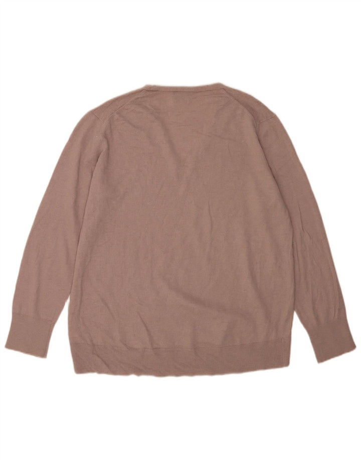 Pulover Massimo Dutti pentru bărbați cu decolteu în V, lână maro medie