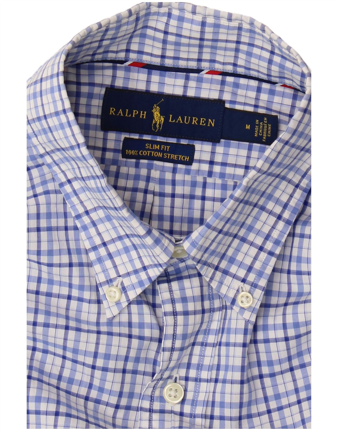 Cămașă pentru bărbați Ralph Lauren slim fit, bumbac cu carouri albastru mediu