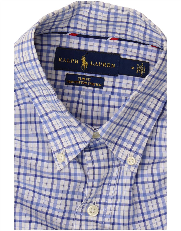 Cămașă pentru bărbați Ralph Lauren slim fit, bumbac cu carouri albastru mediu