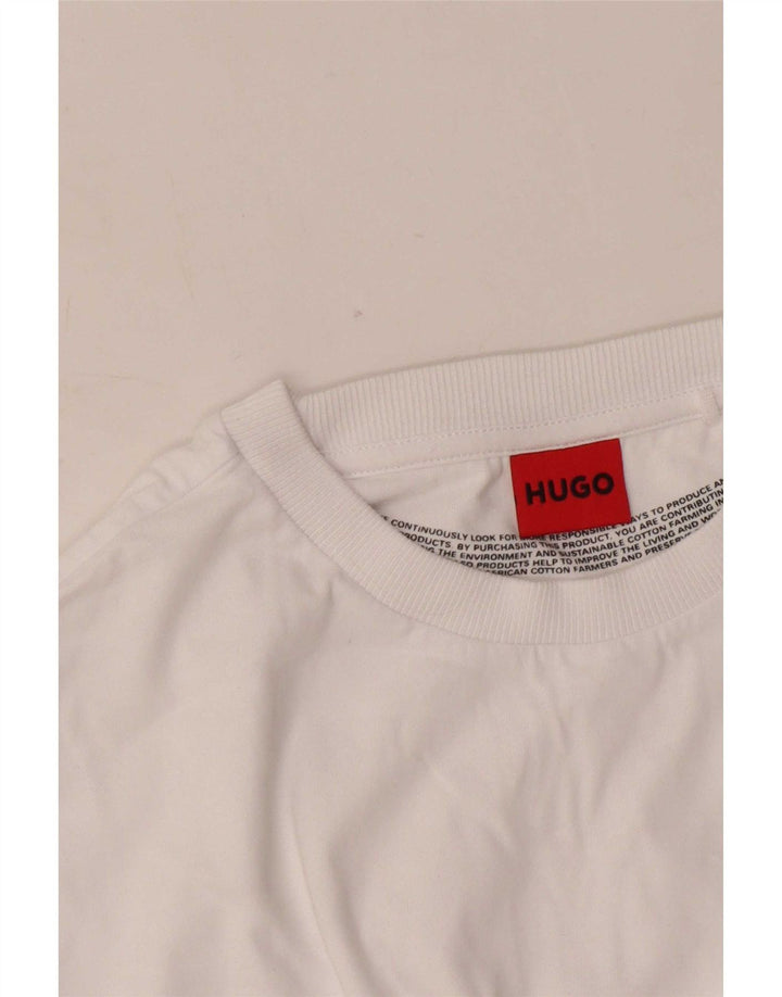 Tricou grafic pentru bărbați Hugo Boss Top mediu alb