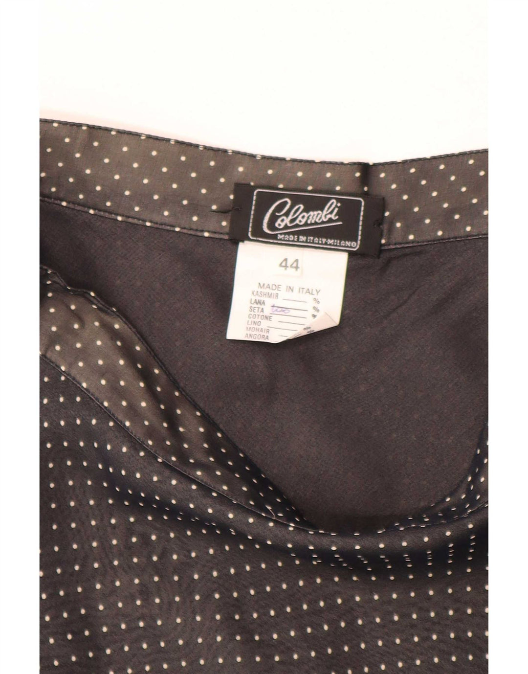 Fustă A-Line Vintage pentru Femei IT 44 Medium W28 Mătase cu pete negre
