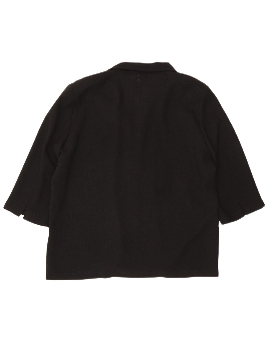 LADY H. Womens Short Sleeve Blazer Jacket UK 16 Large Black Polyester