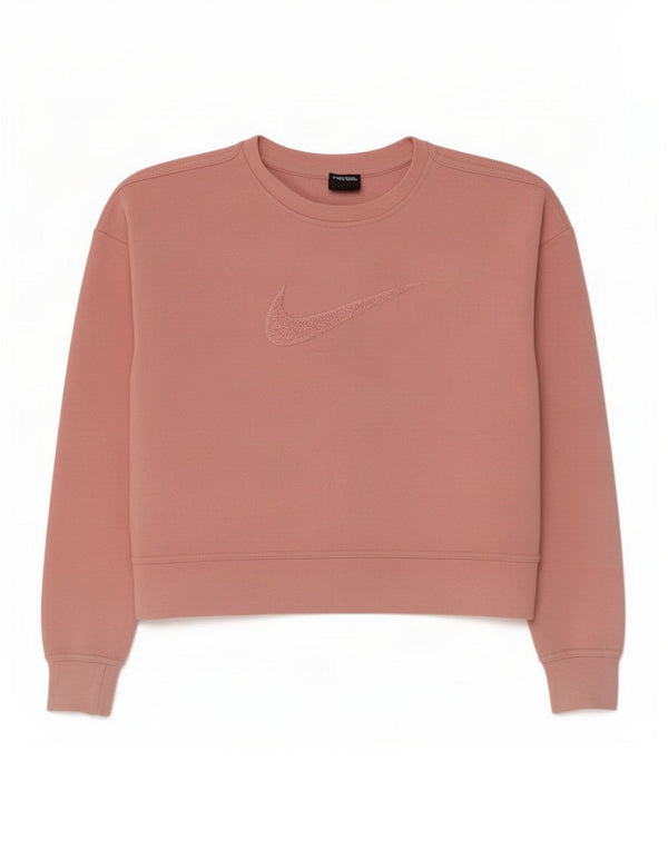 Pulover supradimensionat pentru femei Nike Dri Fit Crop, UK 6 XS, bumbac roz