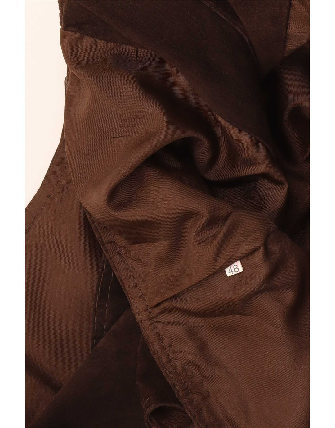 Vestă vintage de piele intoarsa pentru femei IT 48 XL maro