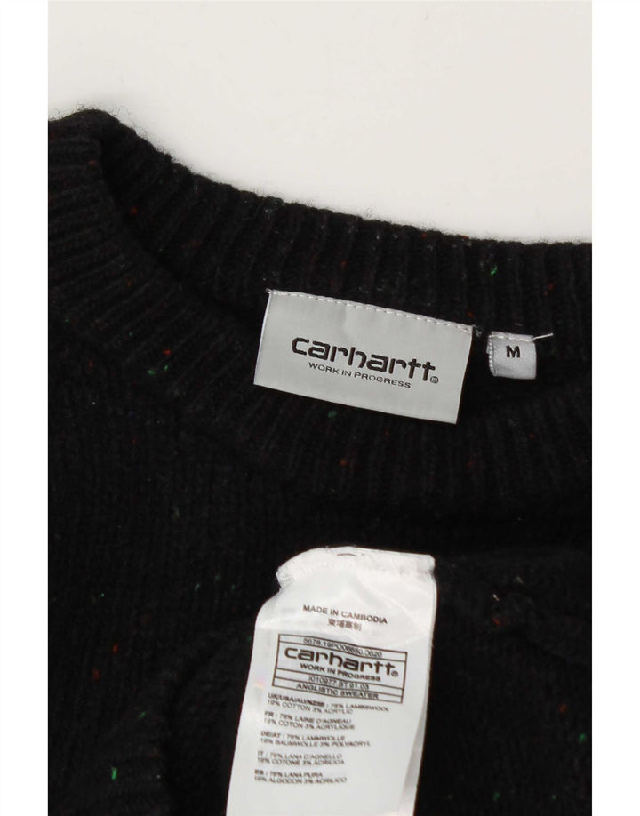 Pulover pentru damă Carhartt cu gât roșu din Lână cu pete neagră medie UK 14