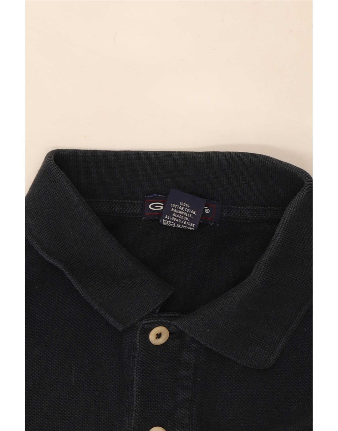 Tricou polo pentru bărbați Gant, bumbac negru mare
