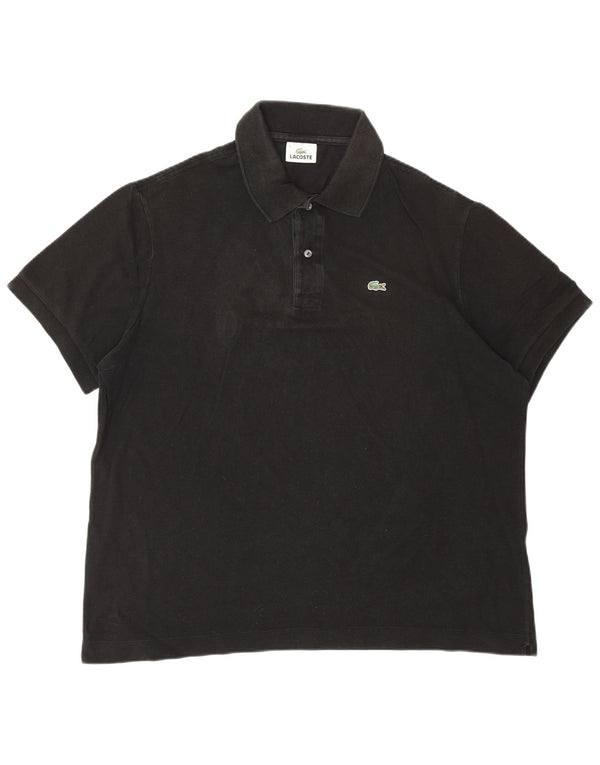 Tricou polo pentru bărbați Lacoste Mărimea 7 2XL Bumbac negru