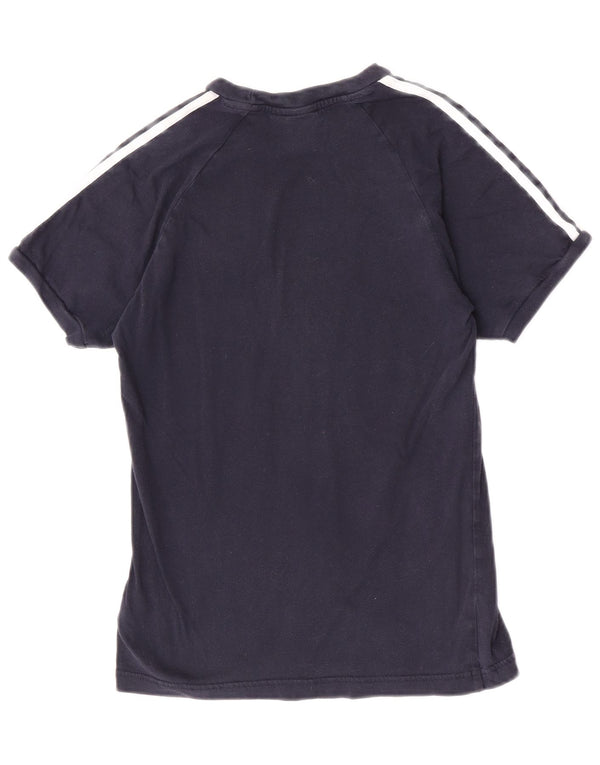 Tricou grafic Adidas pentru femei Top UK 10 Small Bluemarin Bumbac