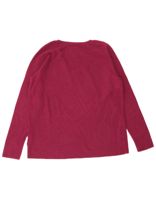 Gap Womens V-Neck Jumper Sweater UK 10 Small Pink Nylon