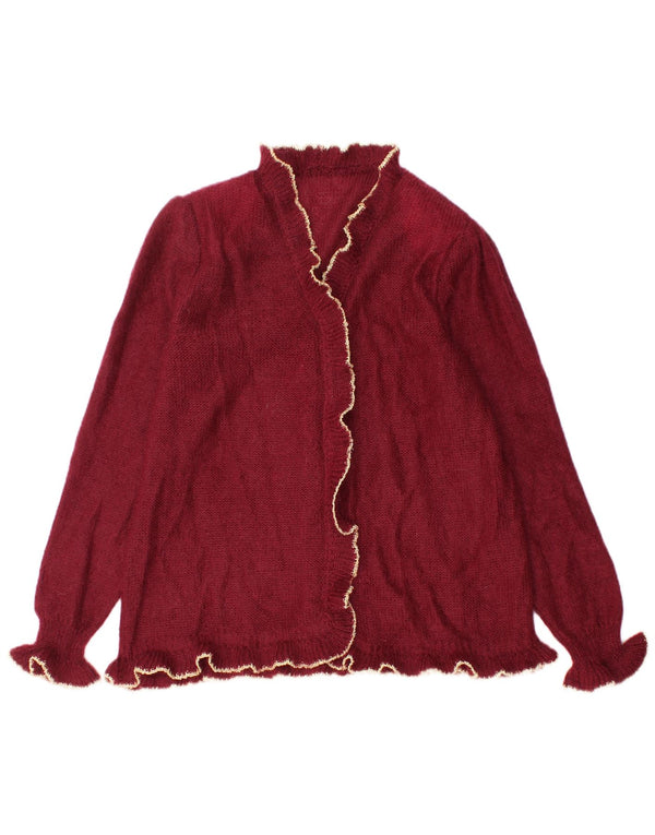 Pulover Cardigan Vintage pentru Damă UK 16 Mare Bordeaux