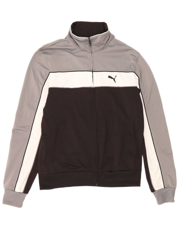 PUMA Mens Tracksuit Top Jacket Medium Multicoloured Colourblock Polyester