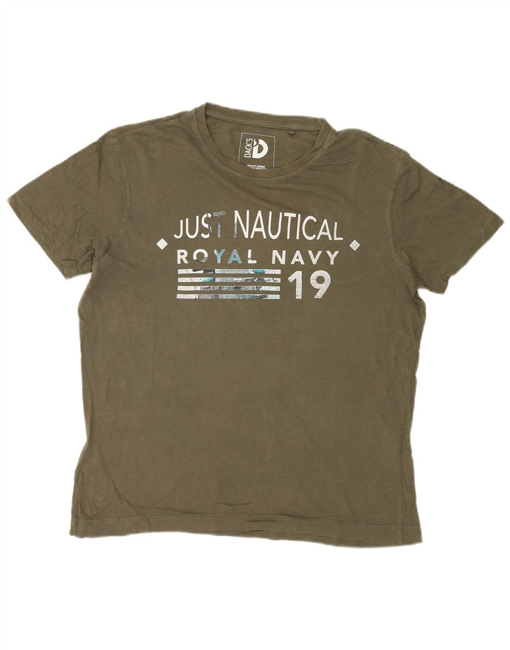 Tricou grafic pentru bărbați Dack's Top mic din bumbac kaki