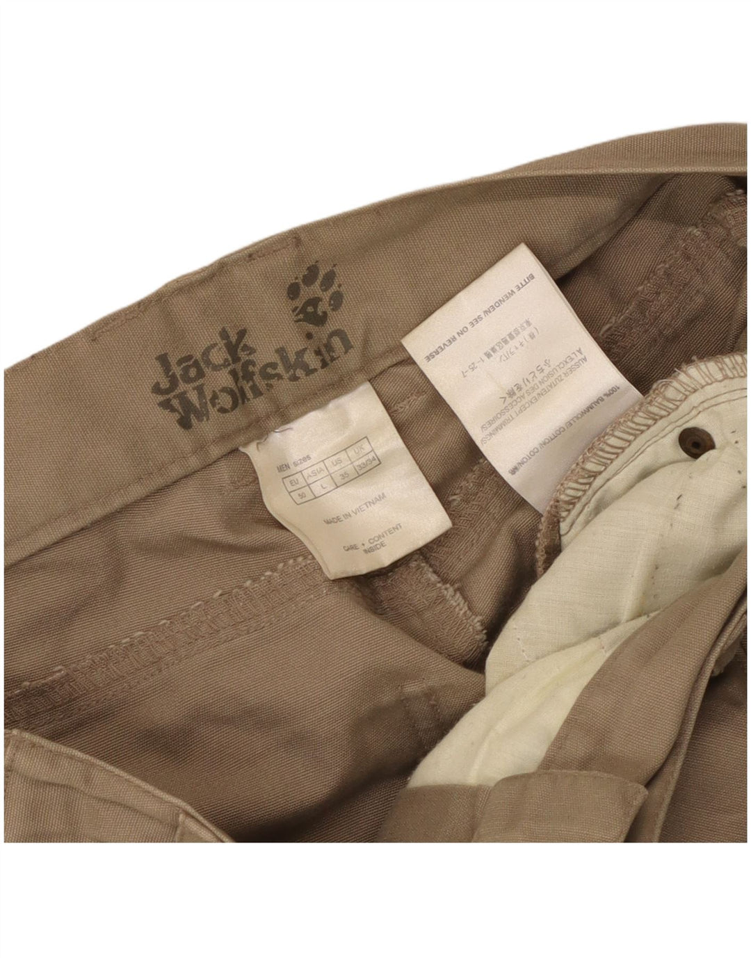 Jack Wolfskin Bermudă pentru bărbați cargo W33, bumbac mare, bej