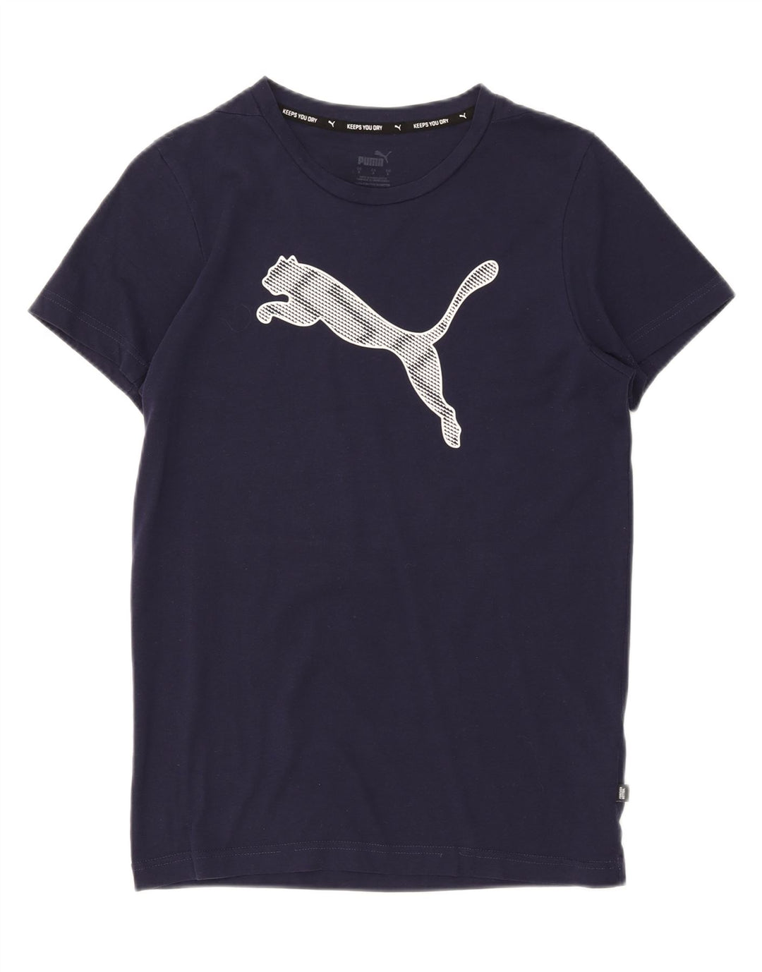 PUMA Mens Graphic T-Shirt Top Small Navy Blue Cotton