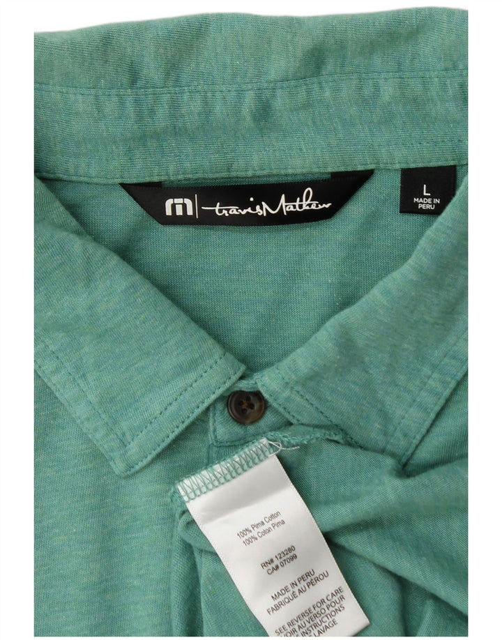 Tricou polo pentru bărbați Travis Mathew, bumbac verde mare