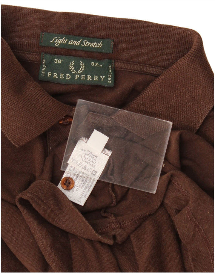 Cămașă polo Fred Perry pentru bărbați, bumbac maro mic
