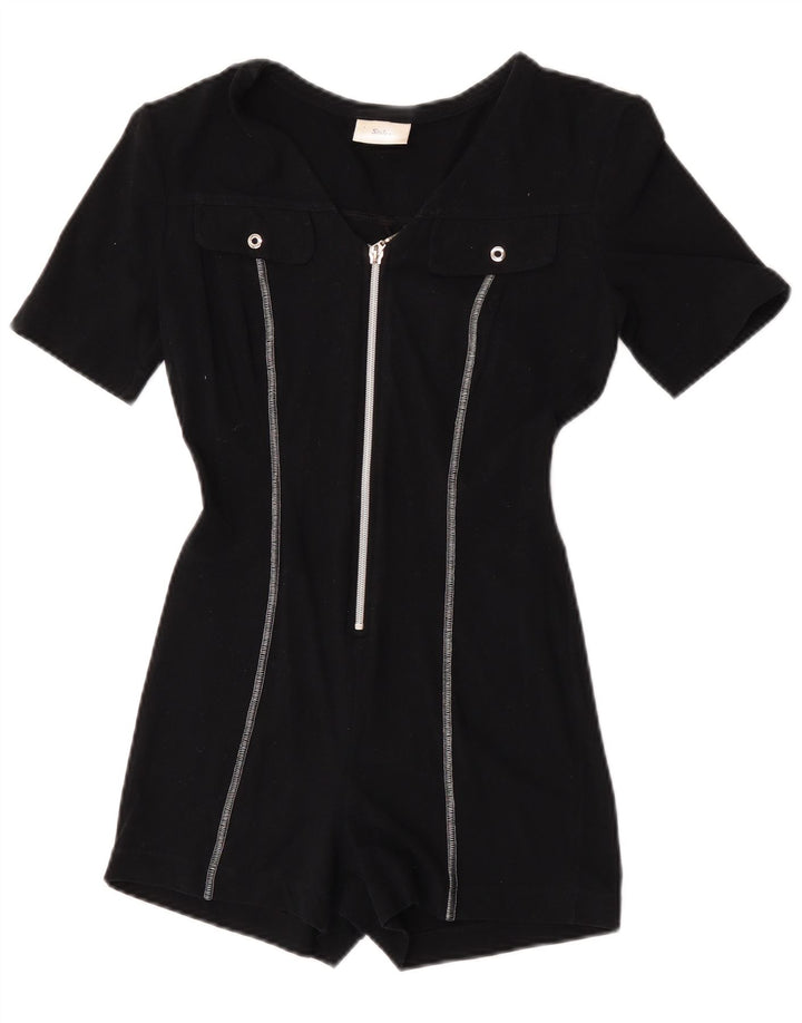 Combi cu mânecă scurtă pentru femei Sisley UK 12, bumbac mediu negru