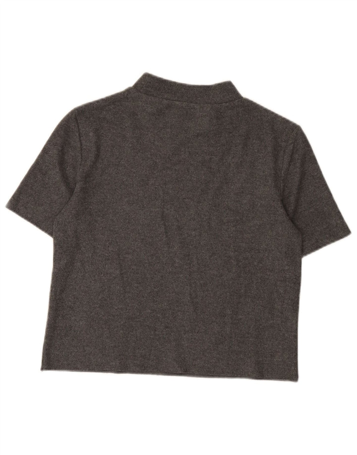 Tricou Crop pentru femei Zara UK 10 Small Gri Poliester