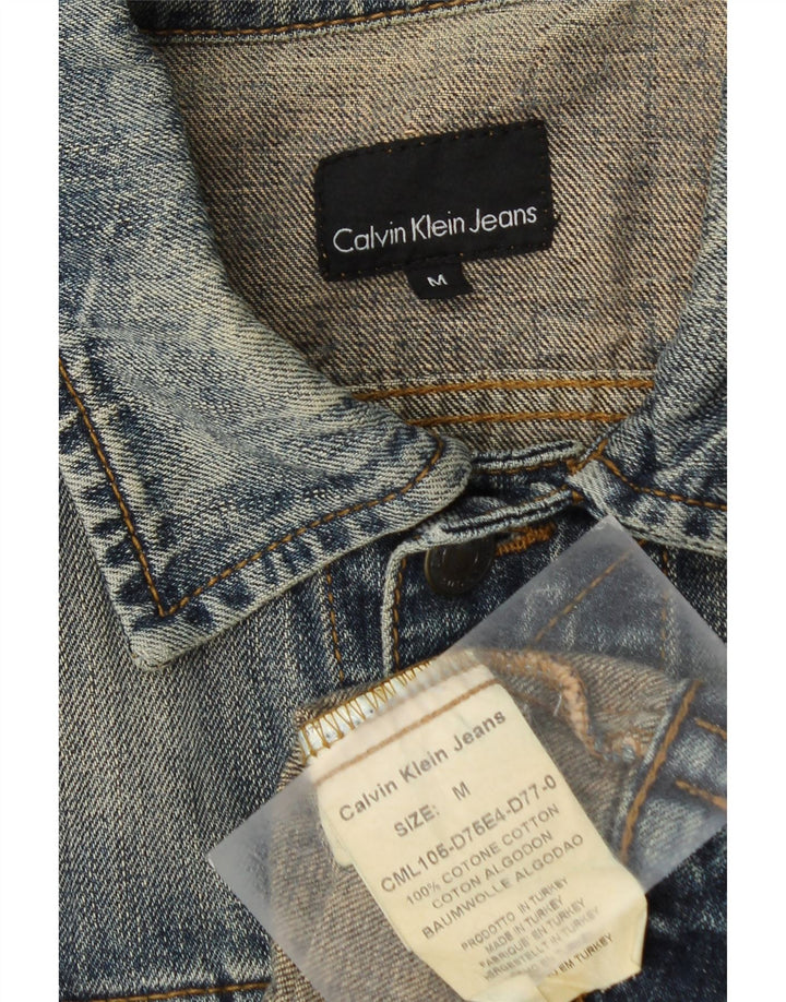 Jachetă de blugi pentru bărbați CALVIN KLEIN JEANS UK 38 Bumbac albastru mediu
