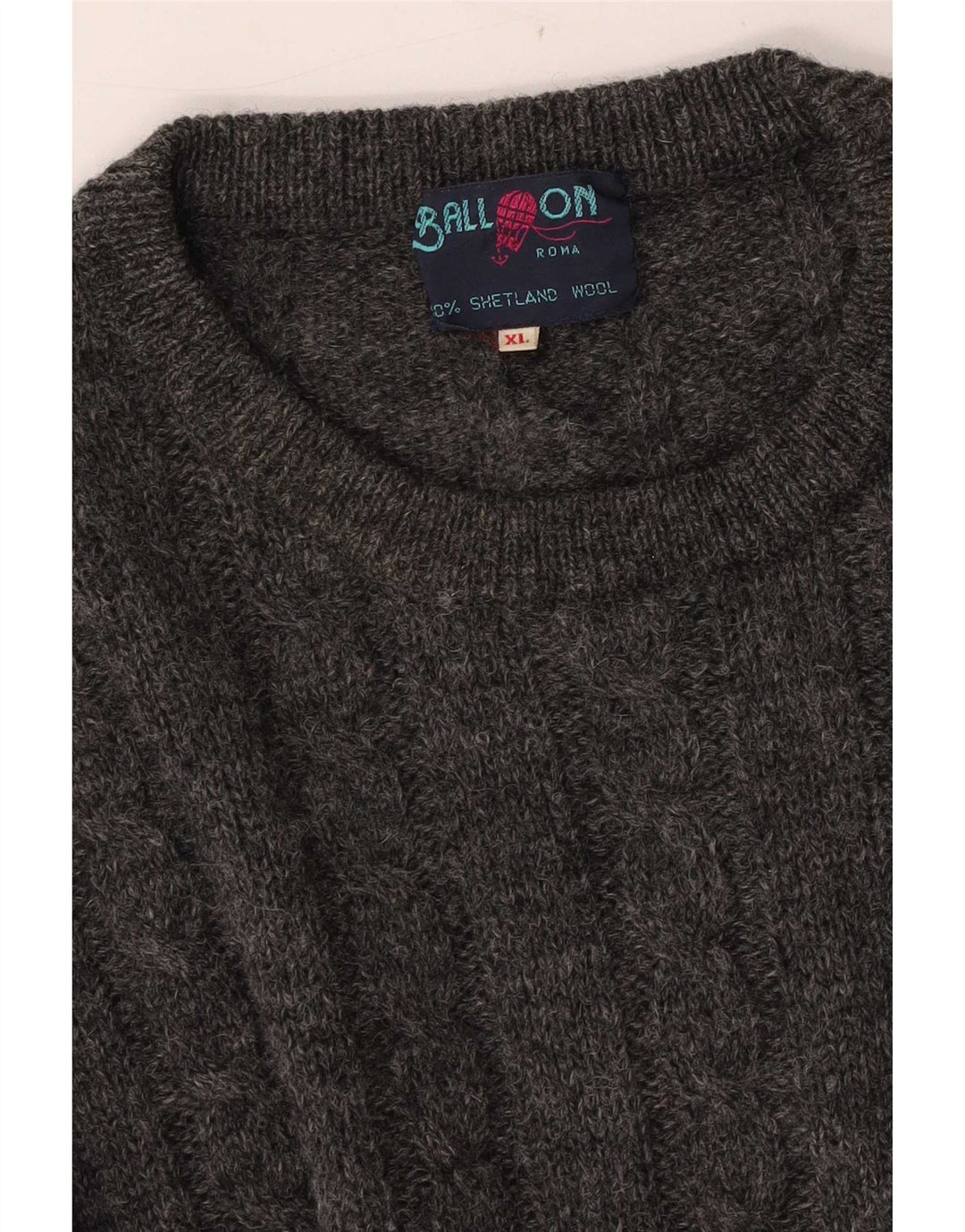 Ball On Pulover pentru bărbați cu gât crew pulover XL Lână gri