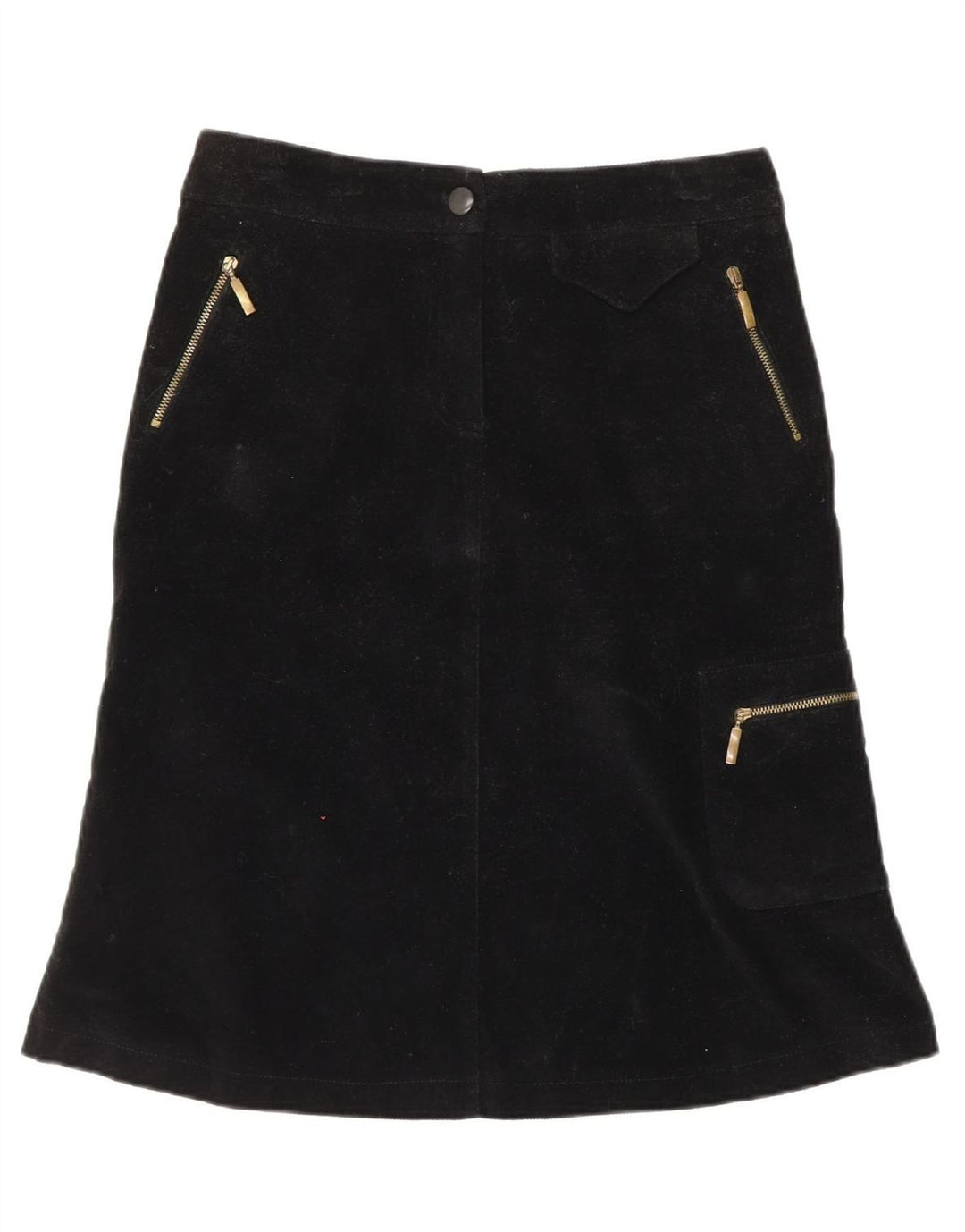 VINTAGE Womens A-Line Skirt IT 42 Medium W28  Black Cotton