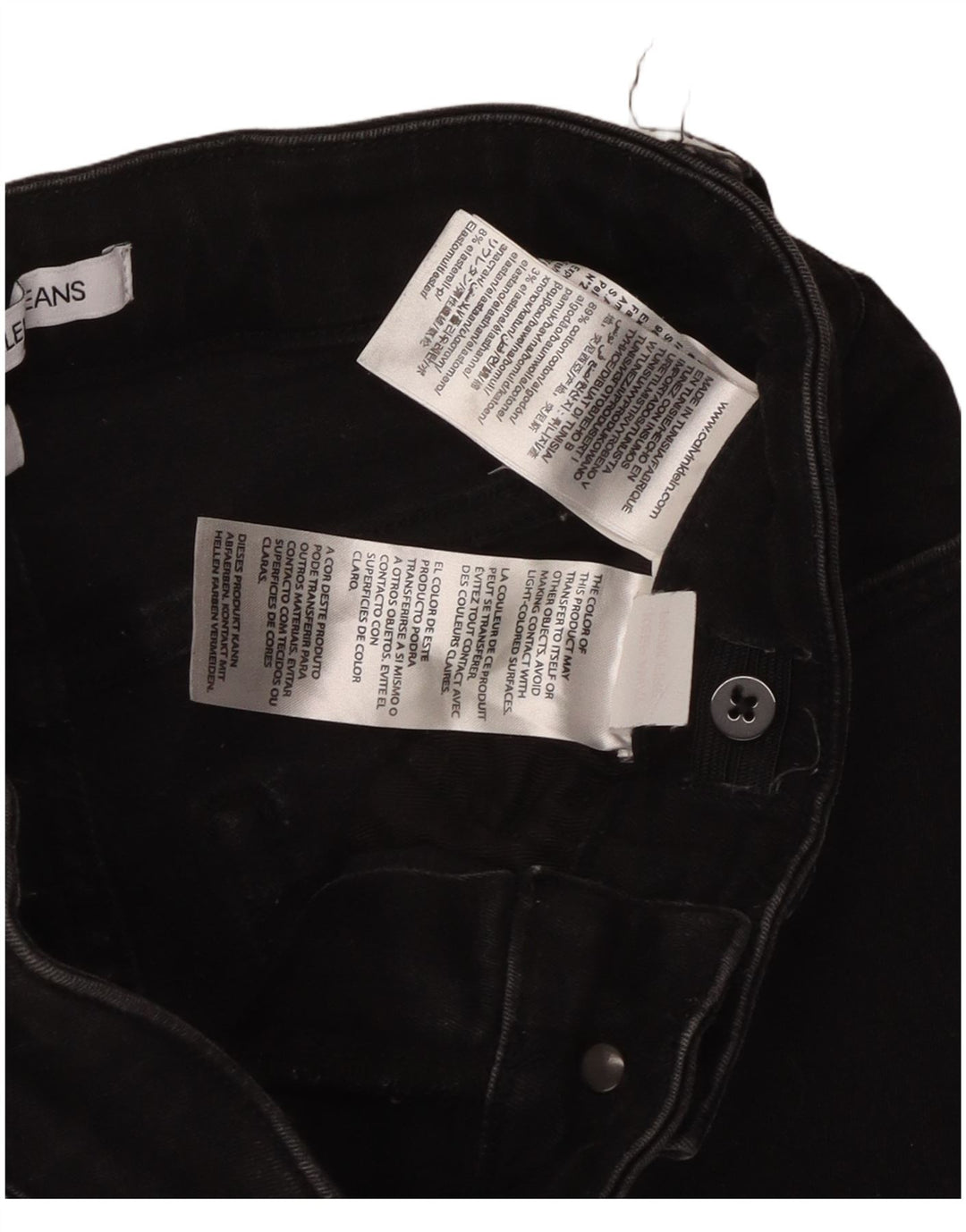 CALVIN KLEIN Blugi skinny pentru baieti 13-14 ani W26 L29 bumbac negru