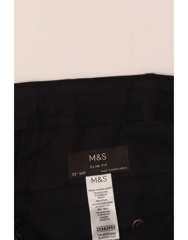 Pantaloni chino pentru bărbați Marks & Spencer Slim Fit L32 L29 Poliester negru