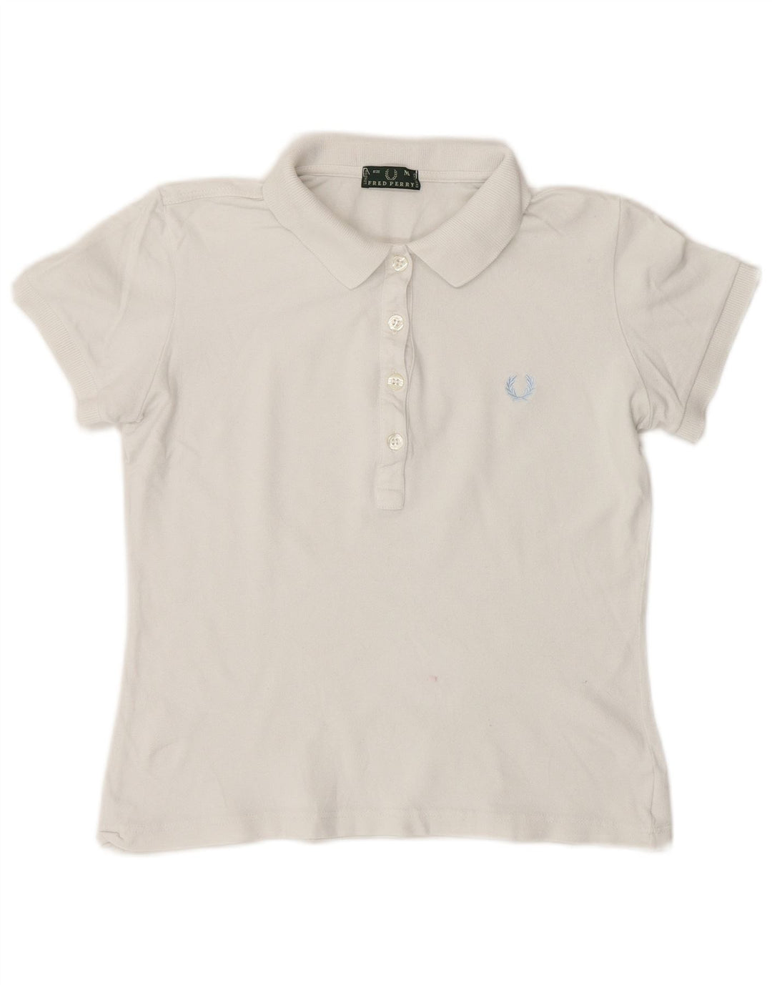 Fred Perry Tricou polo pentru femei UK 12, bumbac alb mediu