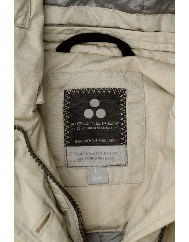 PEUTEREY Jachetă utilitare cu glugă pentru fete 9-10 ani, mare, poliamidă alb