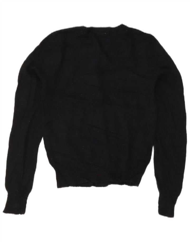 J. Crew Pulover Crop Cardigan pentru femei UK 12 Medium Black Acrylic