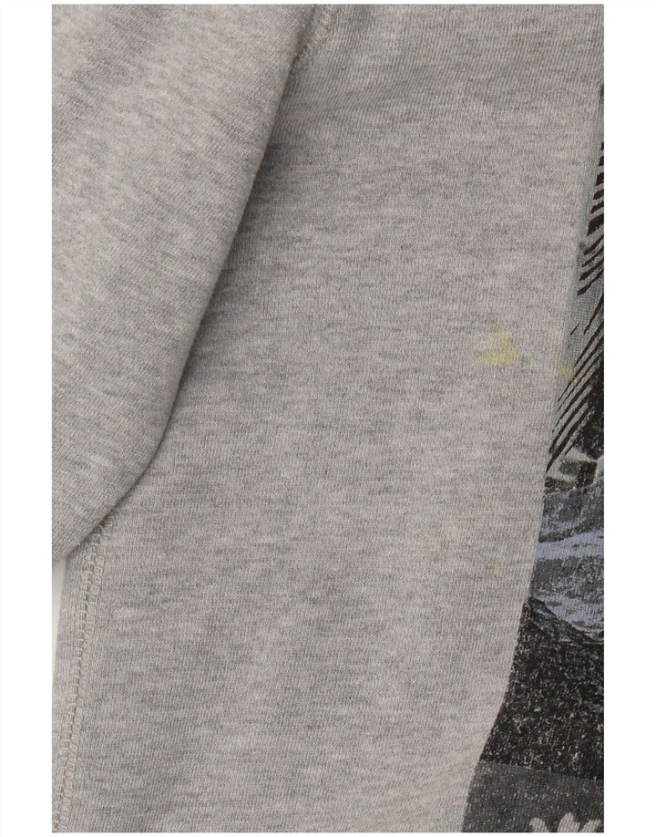 Pulover cu grafică Quiksilver pentru bărbați, bumbac mare, gri