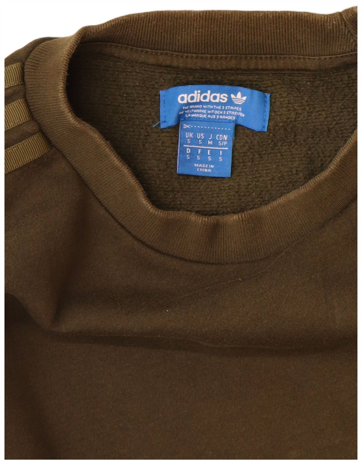 Hanorac pentru bărbați Adidas Jumper Mic Kaki Bumbac